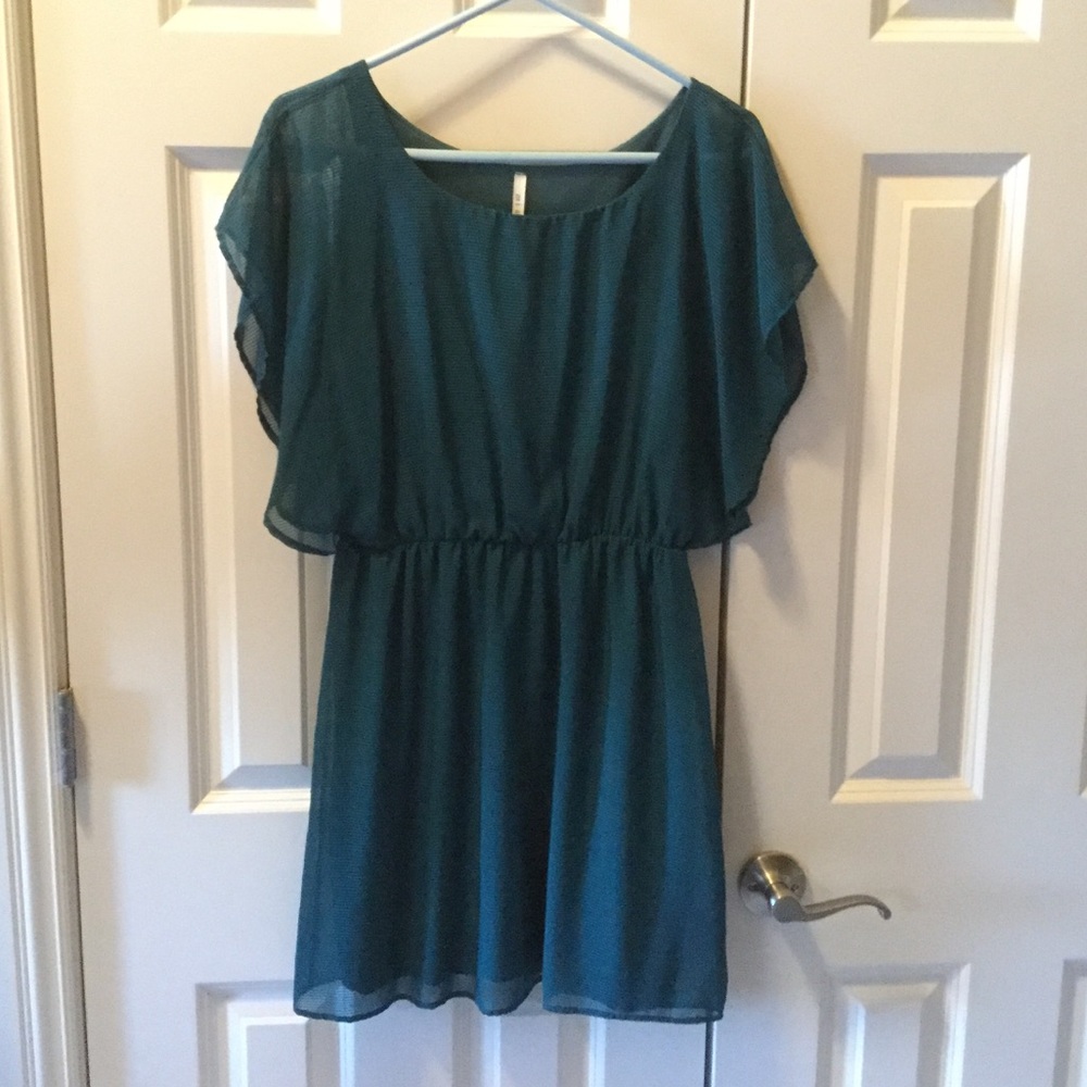 Short Teal Sleeveless Dress